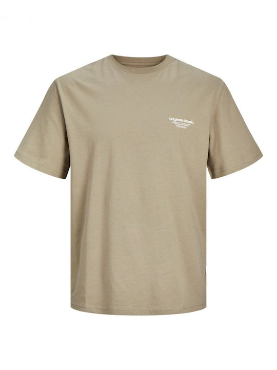 Jack & Jones T-shirt Bărbătesc cu Mânecă Scurtă beige
