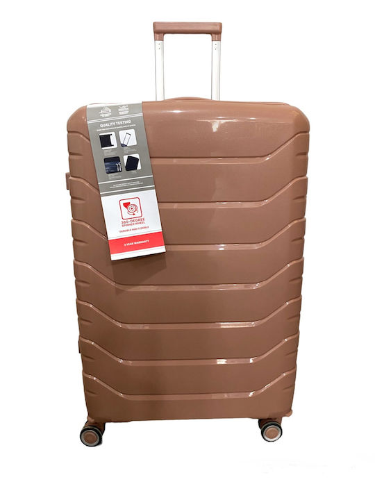 Ormi Medium Hard Suitcase Pink Gold with 4 Whee...