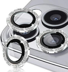 Lens Glass Strass Protecție Cameră Tempered Glass Silver pentru iPhone 14 / 14 Plus