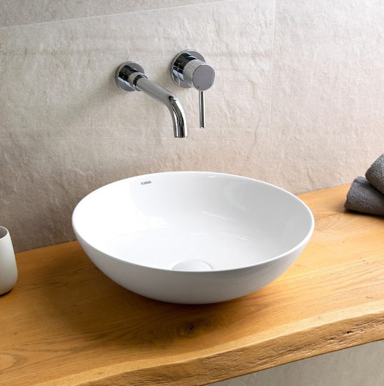 Karag Countertop Sink Porcelain 41.5x41.5x13cm White