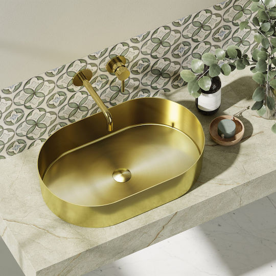 Karag Jupiter Επικαθήμενος Νιπτήρας Πορσελάνης 55x35x11cm Oro Karag Jupiter Επικαθήμενος Νιπτήρας Πορσελάνης 55x35x11cm Oro