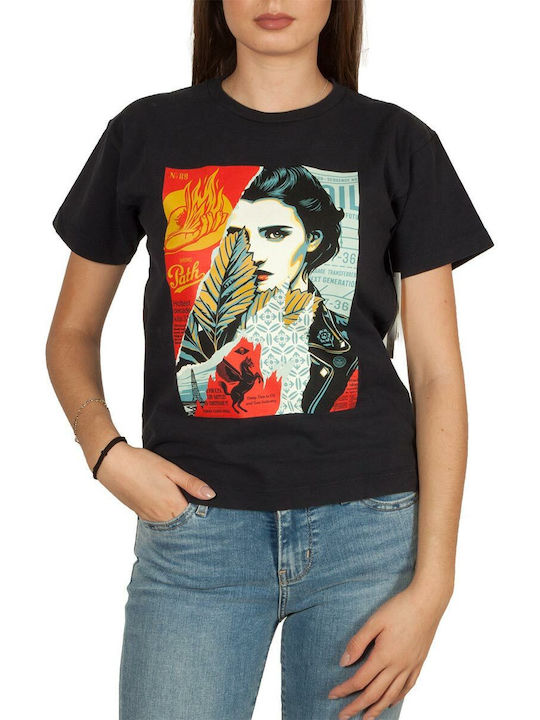 Obey Women's T-shirt Black.