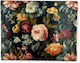 Greeting Card Heart Roses Black Background