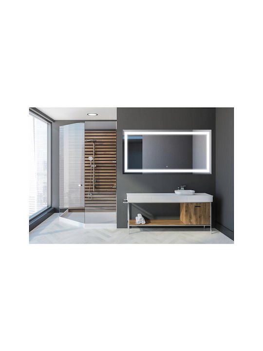 Oglindă de Baie Dreptunghiulară Lumini LED 120x60cm