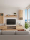 Dranko Living Room TV Unit Beige L190xW35xH190cm