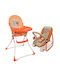 Beboulino Lion and Elephant Foldable Baby Highchair Orange