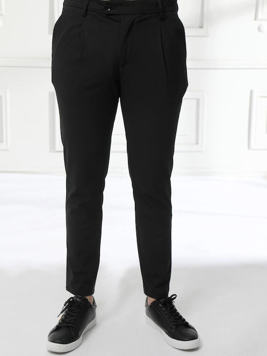 Makan Pantaloni cu Croială Slim Negru