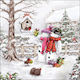 Serviette Decoupage 1 Stück Schneemänner
