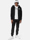 Ανδρικό Βαμβακερό Σετ Φόρμα & Ζακέτα Lonsdale Croachy Regular Fit Black White