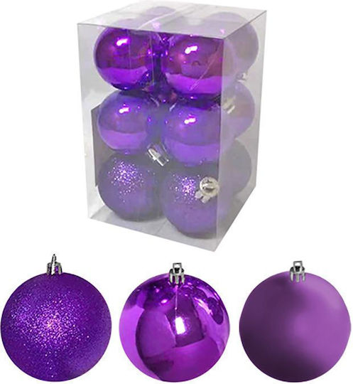 Hängendes Ornament Mix Schmuckstücke Lila Set 12Stück