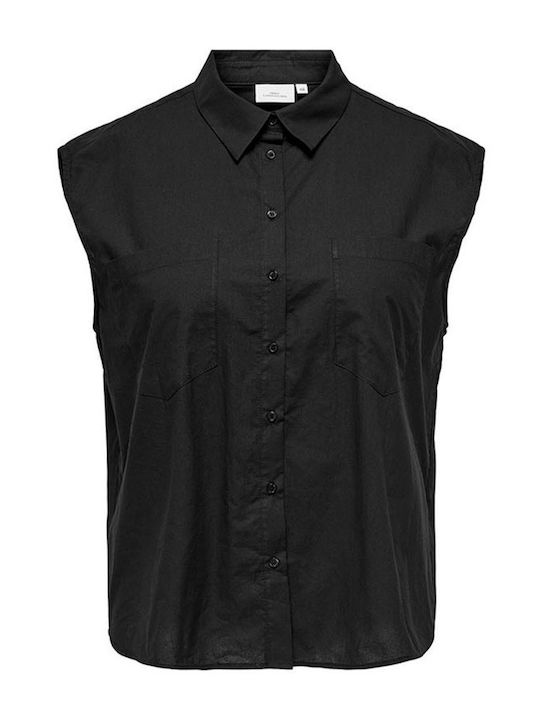 Only Ärmellos Damen Hemd Black