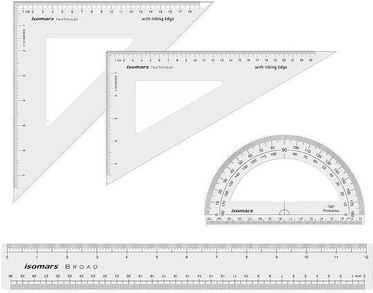Isomars 4 Technische Zeicheninstrumente 25-30-30-15cm