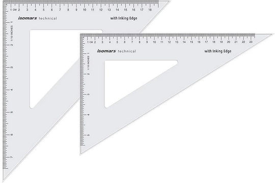 Isomars 2 Dreiecke 25cm/45° & 30cm/60° Set