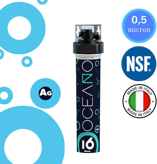 Oceano QL2 Water Filtration System Single Under Sink Micron ½" with Replacement Filter Oceano ON16 AG 0,5μm 57-0074 Oceano QL2 Water Filtration System Single Under Sink Micron ½" with Replacement Filter Oceano ON16 AG 0,5μm 57-0074