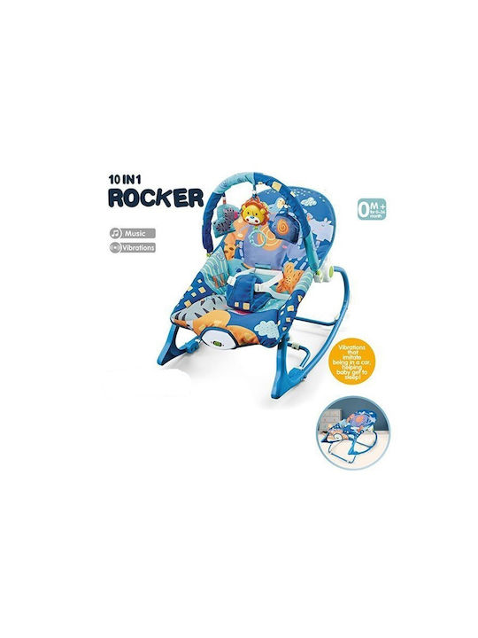 Electric Baby Relax 2 in 1 Ελεφαντάκι with Music and Vibration Blue for Child up to 18kg