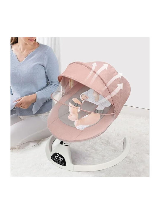 Electric Baby Relax Swing 2 in 1 with Music Pink for Child up to 9kg