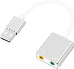 Placa de sunet USB Zola 7.1ch Sistem virtual integrat Xear 3d Gri Lungime cablu 13 cm