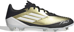 adidas F50 League Messi Ποδοσφαιρικά Παπούτσια με Τάπες FG/MG Gold Metallic / Cloud White / Core Black