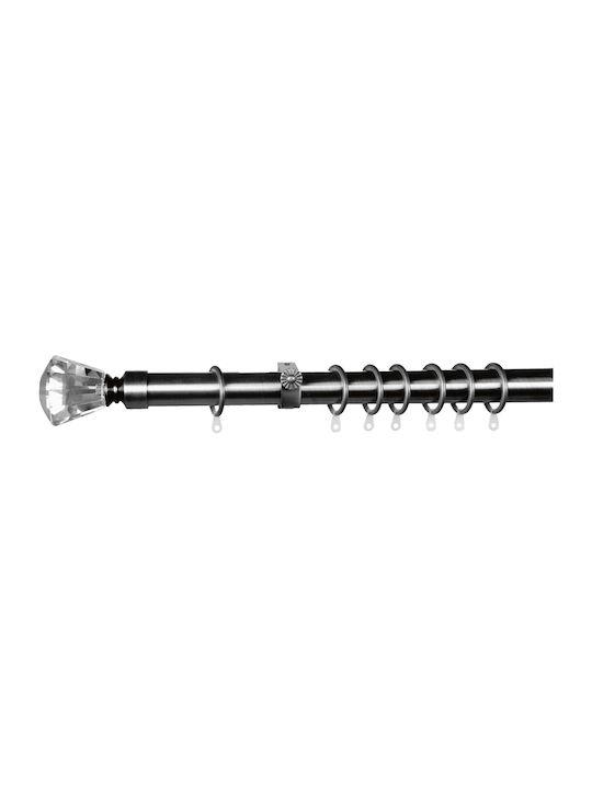 Central Home Ausziehbar Metallisch Vorhangstange Einfach Φ25mm 160-300cm Chrome