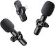 Remax Κ10 Live-Stream One-to-Two Lightning Set Drahtlos Mikrofon Πέτου, Clip On für Gesang