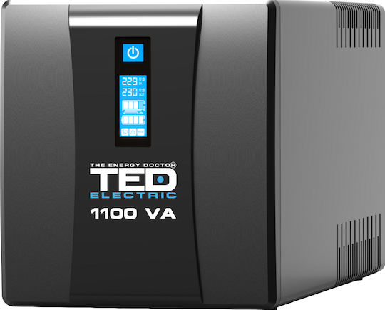 TED Electric DZ088391 UPS Line-Interactive 1100VA 600W με 4 Schuko Πρίζες