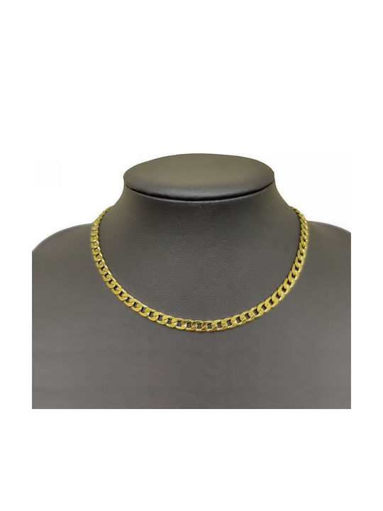 Kostibas Fashion Αλυσίδα Λαιμού από Ατσάλι Επιχρυσωμένη Μήκους 40cm