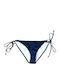 Slip Bikini Cu Dantelă Albastru Marin
