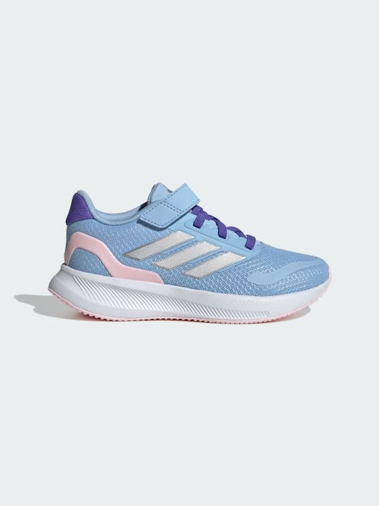 Adidas Αthletische Kinderschuhe Laufen Runfalcon 5 Glow Blue / Silver Metallic / Clear Pink