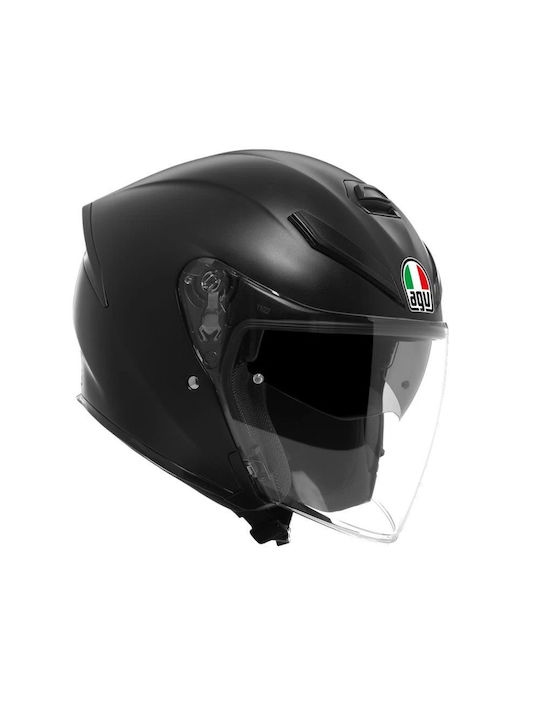 AGV K5 Jet Evo Mono Matt Black Κράνος Μηχανής Jet ECE 22.06 1350gr με Sunvisor