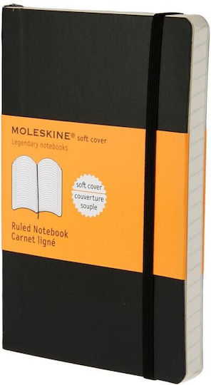 Moleskine Notebook Pocket Σημειωματάριο Bullet 96 Φύλλων Ριγέ με Σκληρό Εξώφυλλο και Λάστιχο Μαύρο
