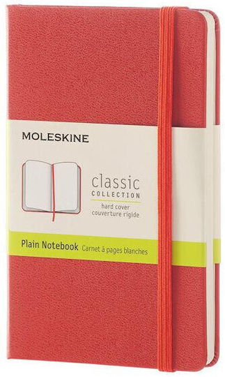 Moleskine Notebook Pocket Тетрадка с Бели Страници и Ластик Червен