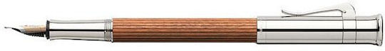 Graf Von Faber-Castell Classic Fountain Pen Platinum Pernambuco Wood 4005401455417 Nibs Broad 18k