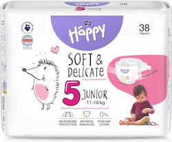 Bella Happy Soft & Delicate Junior Nr. 5 pentru 11-18kgkg 38buc Bella Happy Soft & Delicate Junior Nr. 5 pentru 11-18kgkg 38buc