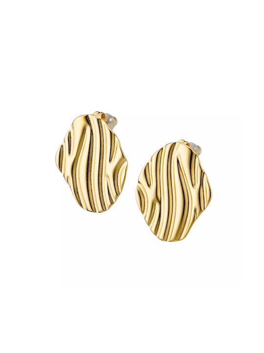 Oxzen Earrings made of Steel Gold Plated