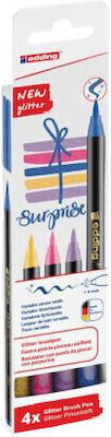 Glitter Brushpen Marker Set Edding 4057305060013