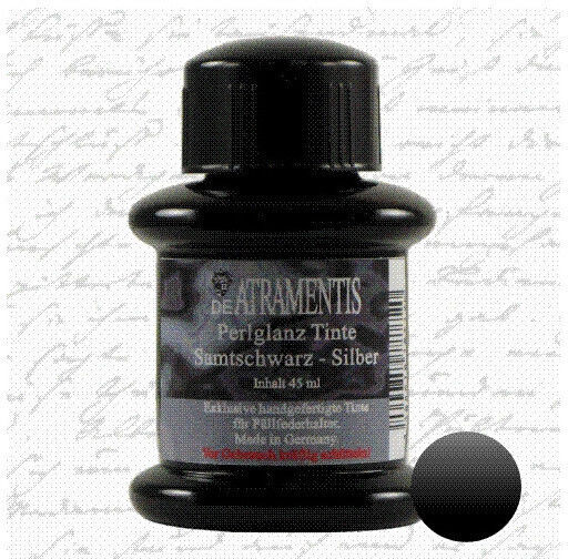 De Atramentis Pearlescent Ink 45ml Velvet Black Silver 4260018787720