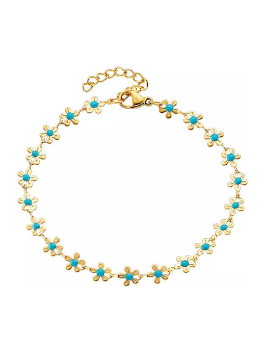 Oxzen Women's Bracelet with design Flower made of Steel Gold Plated