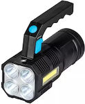 Rechargeable Handheld Spotlight LED Waterproof IPX4 with Maximum Brightness 250lm Black