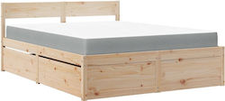 Στρώμα Bed Base Double made of Wood White 140x200cm. with Storage Space