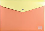 Button File Folder & External Pocket Orange & Yellow A4 Typotrust