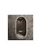 Oval Bathroom Mirror Led made of Metal 50x90cm Black