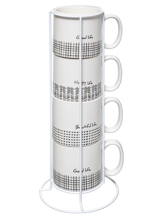 Secret de Gourmet Set of Cups Coffee Ceramic Wh...