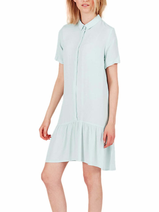 Minimum Mini Shirt Dress Dress with Ruffle Green