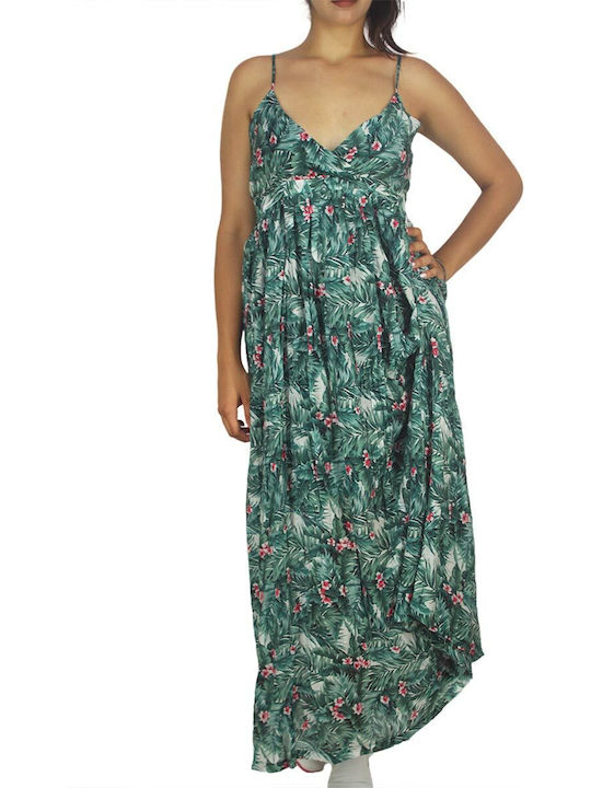 Mismash Maxi Dress Wrap Green