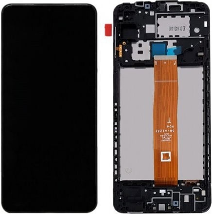 Οθόνη Galaxy mit Touch-Mechanismus und Rahmen für Samsung Galaxy A12 (Schwarz)