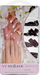 Colored False Nail Square Tip Burgundy IS-718612660