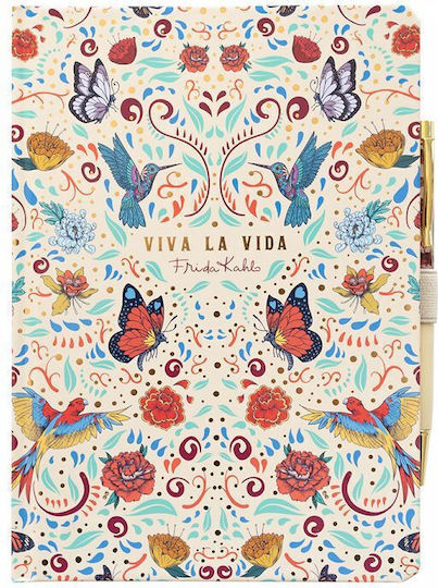 Grupo Erik Frida Kahlo Бележник A5 48 Листове с Поставка за Химикалка