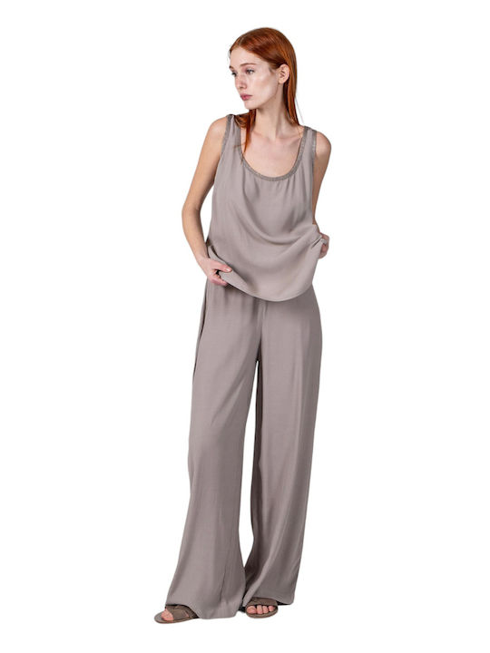 Aggel Women's Crepe Trousers Grey