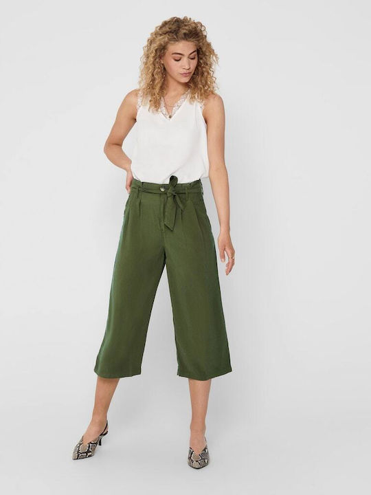 Only Women's High-waisted Fabric Trousers in Pa...