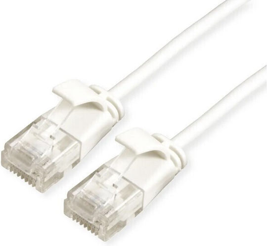 Roline U/UTP Cat.6a (Gigabit) Καλώδιο Δικτύου Ethernet 1m Λευκό
